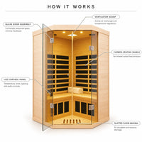 Far Infrared Sauna Designed for Home Recovery, 2-Person Corner, Hemlock Wood, 7 Heating Panels, App Control — product view 3