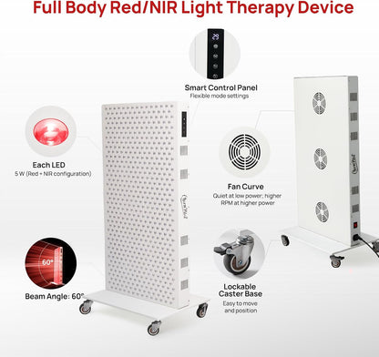 Red Light Therapy Panel for Body, 580Leds, Near‑Infrared Light Device